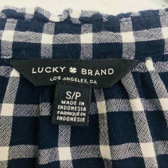 Lucky Brand Blue Plaid Belted Button Down Dress S/P - Picture 6 of 9